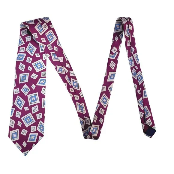 Burberrys of London Tie Silk Oxblood Abstract Pattern Cravat 3.75" Wide NWOT - Picture 3 of 10